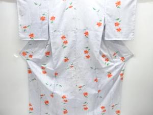 枝花模様単衣小紋着物